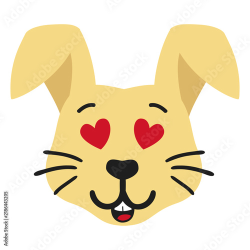 Bild auf Leinwand Rabbit bunny muzzle enamoured flat sticker