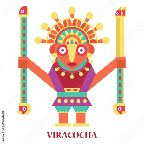 Принти на полотні Viracocha inca divinity flat