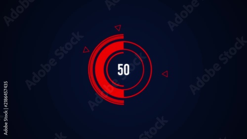Futuristic Red Circular loading Animation on Dark Background.4k video