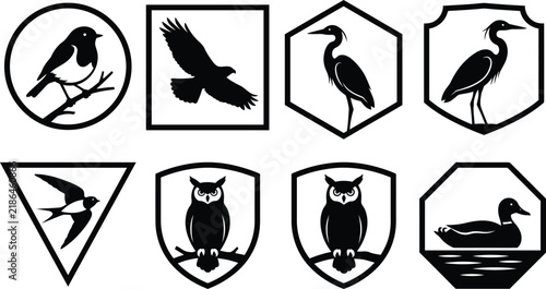 Bird Silhouette Vector Illustration for Nature and Wildlife Design