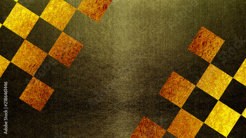 Gold  textured checkerboard Japanese paper pattern background