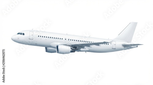 Commercial airplane in flight side view