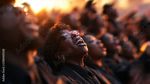 Gospel Choir Singing with Passion in Worship