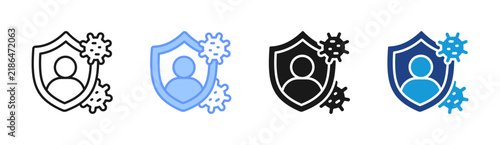 Foto Personal Immunity icon set multiple style collection