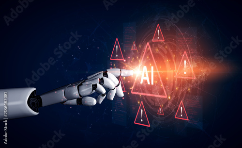Fotografie Futuristic artificial intelligence concept depicting AI hallucination, processing errors, and generating misinformation
