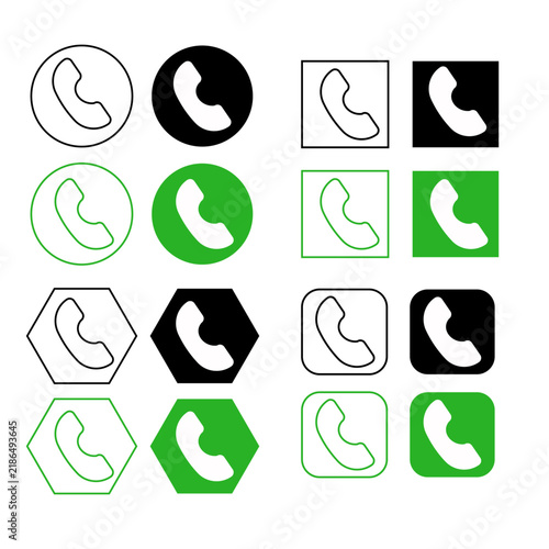  Phone Call Icon Set - Communication and Contact Vector Symbols