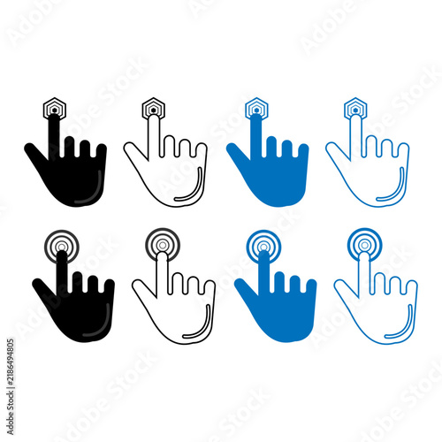  Finger Touch and Click Icon Set - Interactive Hand Gesture Vectors