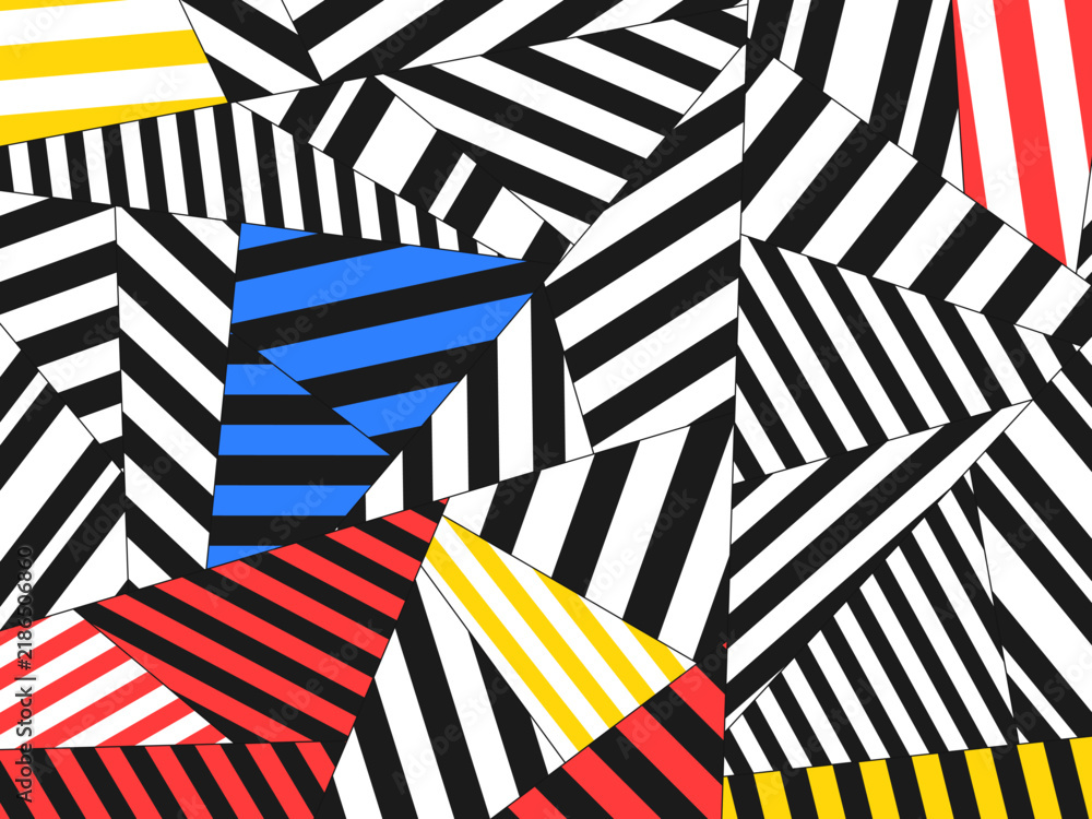 Obraz premium Dazzle Camouflage Bold Angular Stripe Pattern Background