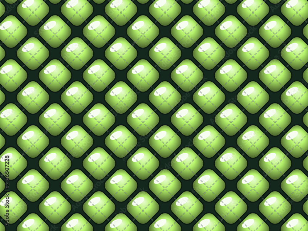 Fototapeta premium Shiny Puffed Quilt Cells Dimensional Textile Design