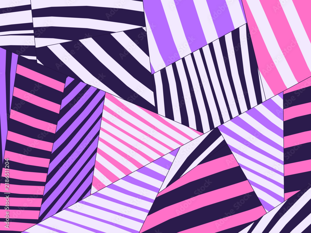 Obraz premium Disruptive Dazzle Stripe Fragments Modern Op Art