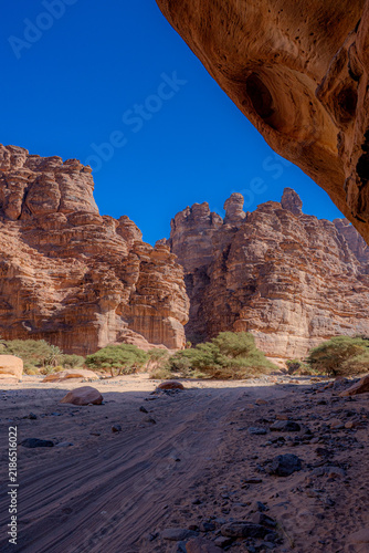 Canvastavla Arid Desert Valley with Rocky Mountain Peaks and Cliffs