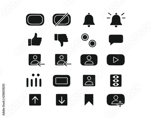Social media engagement icons set for digital marketing and content creation