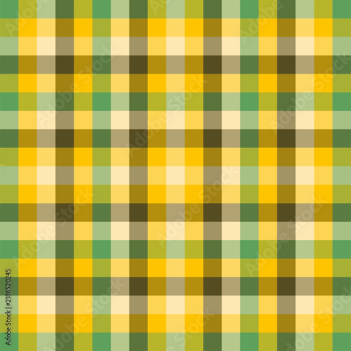 Sunny Spring Plaid Fabric Texture with Golden Yellow Accents