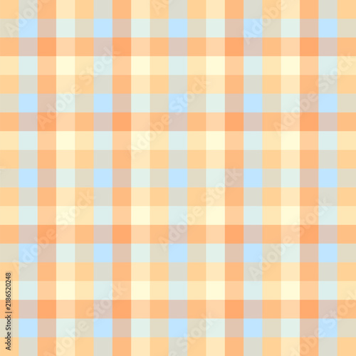 Retro Picnic Plaid Fabric Texture with Pastel Blue Accents