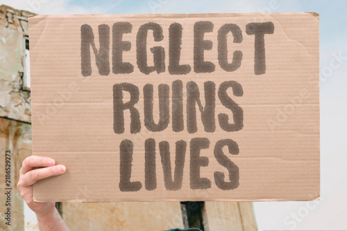 Konstfotografi "Neglect ruins lives" Abandonment of self-care and responsibility destroys future prospects