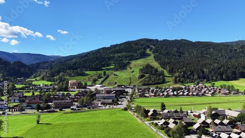 Sankt Georgen am Kreischberg, Styria, Austria. Touristic chalet village close to the skiing resort.