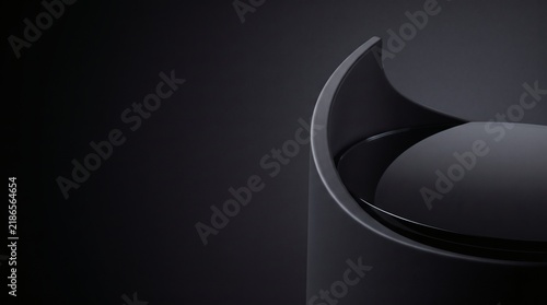 Minimal dark 3D technology background symbolizing secure perimeter, zero-trust architecture, protected data infrastructure and enterprise cyber resilience with copy space.