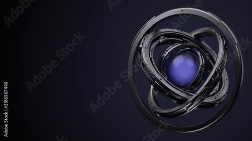 Futuristic 3D enterprise technology background with protected luminous core, symbolizing cloud infrastructure, data security, zero trust and resilient digital systems.