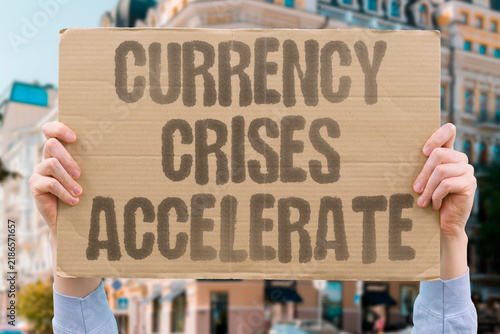 Canvastavla "Currency crises accelerate" Sudden capital outflows drain reserves and force devaluations