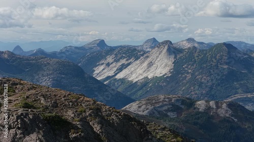 Stunning Panoramic View of the Rugged Mountains and Valleys in British Columbia, Canada