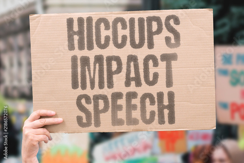 Foto "Hiccups impact speech" Involuntary spasms interrupt spoken words and communication flow