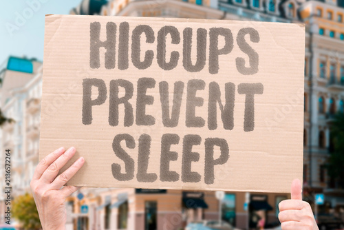 Bild auf Leinwand "Hiccups prevent sleep" Recurrent spasms make falling asleep difficult and rest fragmented