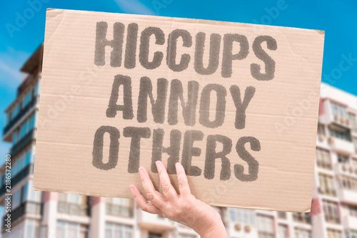 Canvastavla "Hiccups annoy others" Repetitive spasms can disturb nearby people and social interactions