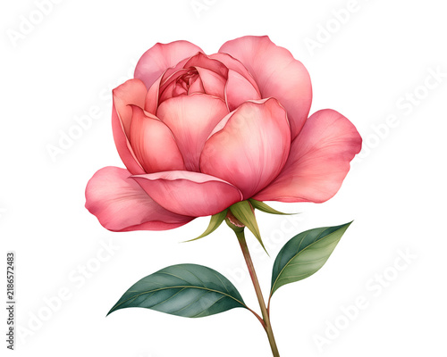 Delicate pink rose photo with natural shading