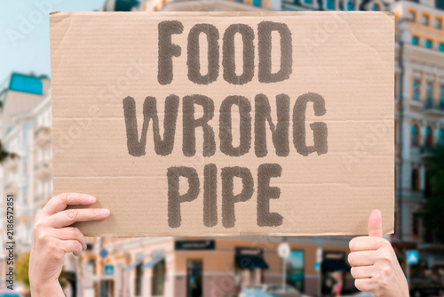 Картината върху платно "Food wrong pipe" Improperly chewed bites stimulate esophageal receptors abnormally