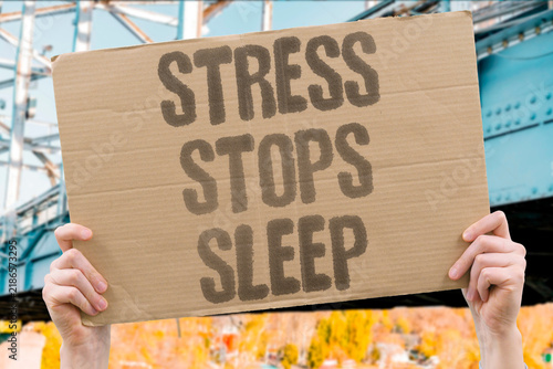 Obraz na plátne "Stress stops sleep" Anxiety prevents deep rest and allows hiccup episodes