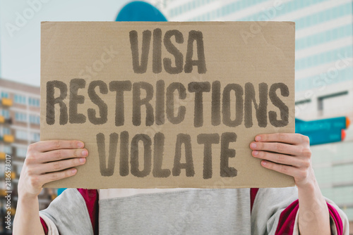 Obraz na plátně "visa restrictions violate" Argument that visa restrictions violate human freedoms