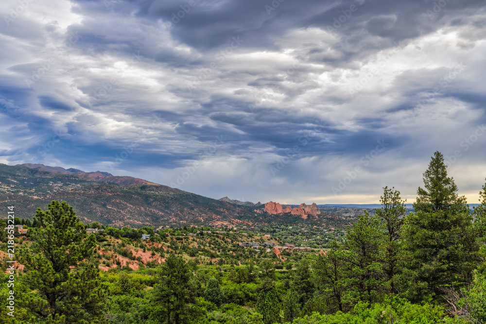 Fototapeta premium Stormy Sky Over Garden of the Gods in Colorado