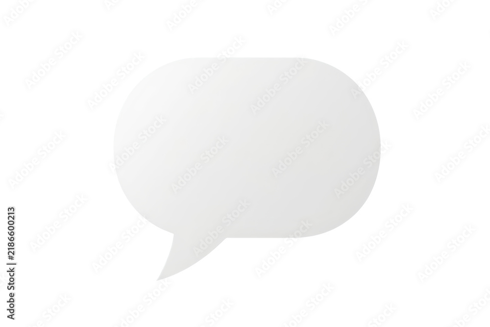 Fototapeta premium Blank white speech bubble with rounded rectangular shape