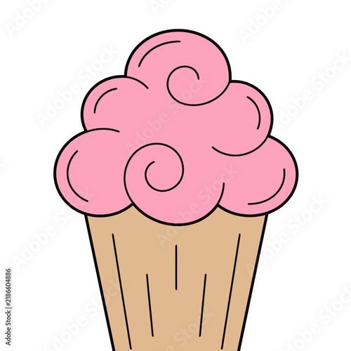 Pink Swirl Frosting Cupcake