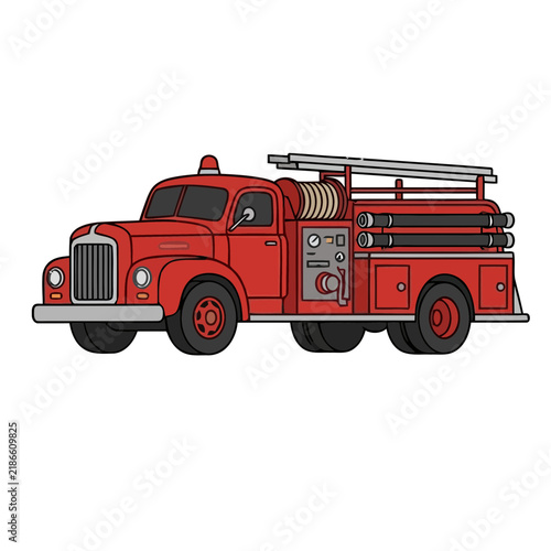 Red Fire Truck Illustration