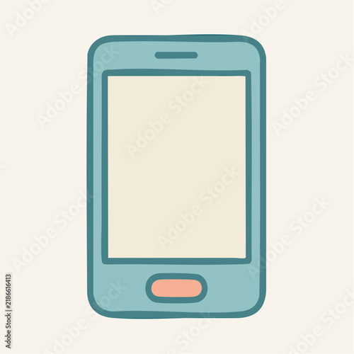 A simple hand-drawn illustration of a smartphone is centered against a light background.