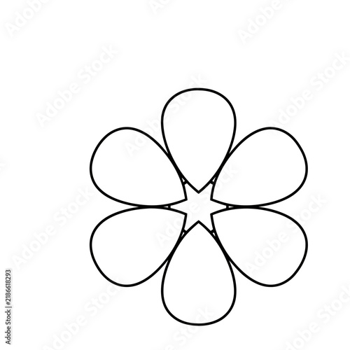 Abstract flower shape with star in center