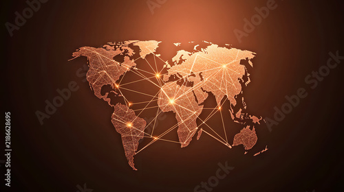 Digital technology connects world through intricate networks and glowing lines
