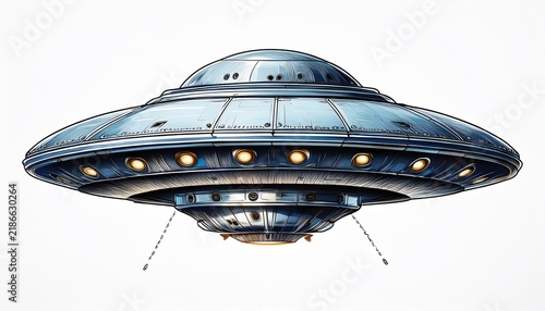 Obraz na płótnie ufo unidentified flying object on white background