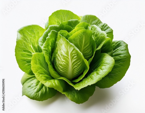 fresh green lettuce leafy vegetable healthy food salad ingredient organic produce isolated with white background
