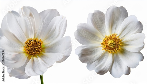 white flower isolated on white background cut out