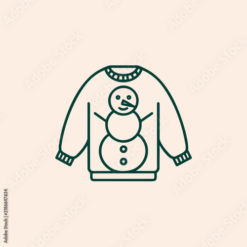 Snowman illustration on a cozy holiday sweater design  