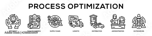Process Optimization web banner icon illustration concept
