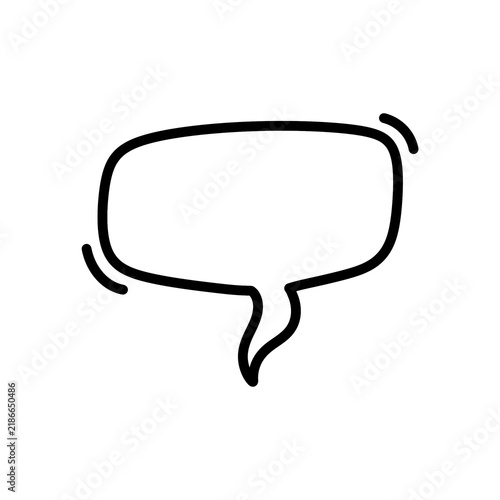 Konstfotografi Speech bubble doodle icon with hand drawn design style isolated on transparent b