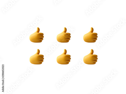 Six Thumbs Up Emoji Pattern on Black Background