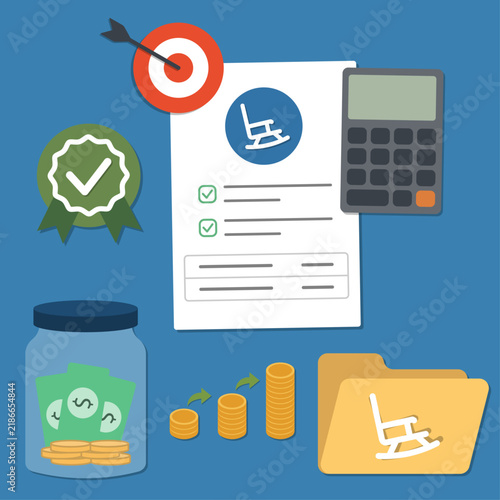 Long term financial confidence illustration showing a completed money plan, savings progress and financial goals to represent stronger decision making and greater confidence in future finances.