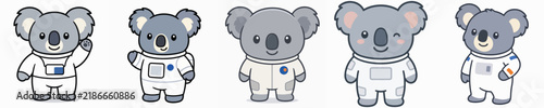 Photography A set of cute and adorable koala vectors cosplaying as astronauts without helmets