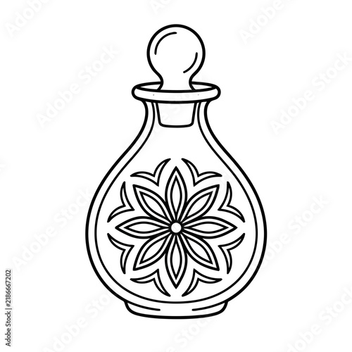 Outline of a decorative perfume bottle