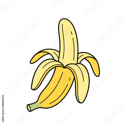 Peeled Banana Illustration
