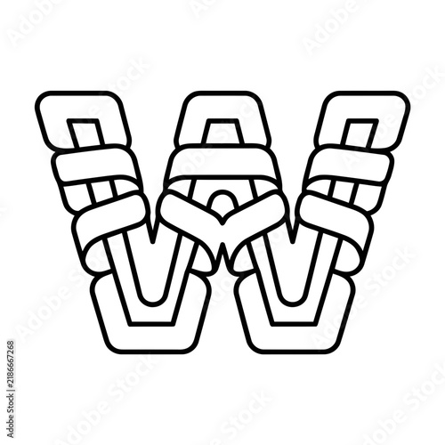Stylized letter W outline